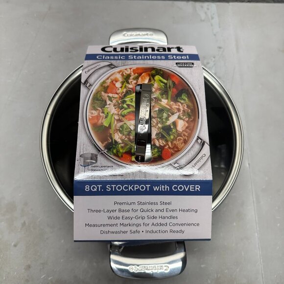Cuisinart Classic 8qt Stainless Steel Stock Pot with Cover: Induction & … - Picture 1 of 3